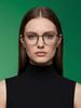 Balenciaga BB0198O 001 54 Hexagonal Eyeglasses Frame
