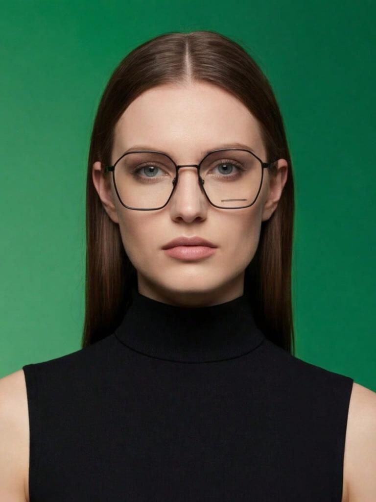 Balenciaga BB0198O 001 54 Hexagonal Eyeglasses Frame