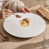 White Ceramic Flat Plate Three Legged Dining Plates Sushi Plates Pasta Dish Dessert Bowl Sashimi Plate Fruit Dish Dim Sum Dish