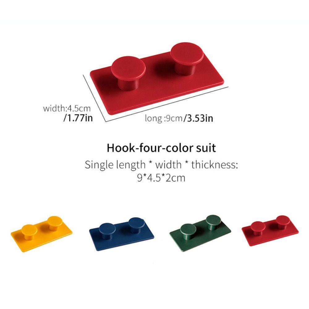 Simple Four Color Suit No Punching Hanging Clothes Building Block Strong Adhesion Coat Hook Hook Key Hook Kitchen Accessories