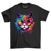 Cool Cat Dripping Paint Effect T-Shirt Mens Womens Tees Top - Purrfectly Cool and Artsy! Funny T-shir