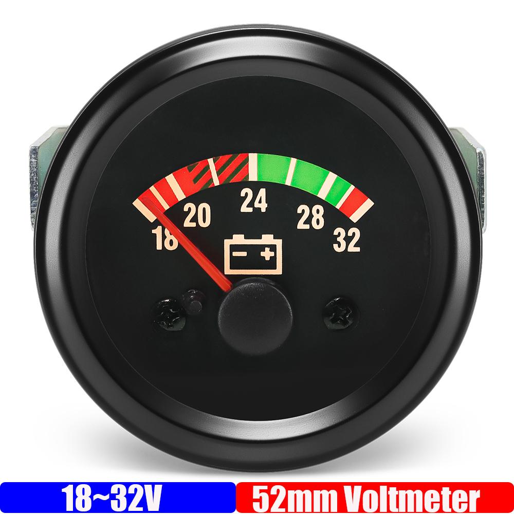 Water Temperature Gauge/Oil Pressure/Voltmeter/Oil Temp Gauge Yellow LED Pointer 52mm Gauge No Sensor Diesel Car 24V