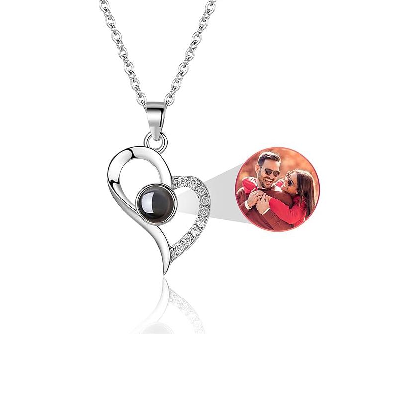 Personalized Photo Projection Necklace I Love You 100 Languages Dog Paw Memorial Pendant Necklace Custom Photo Dog Paw Necklace