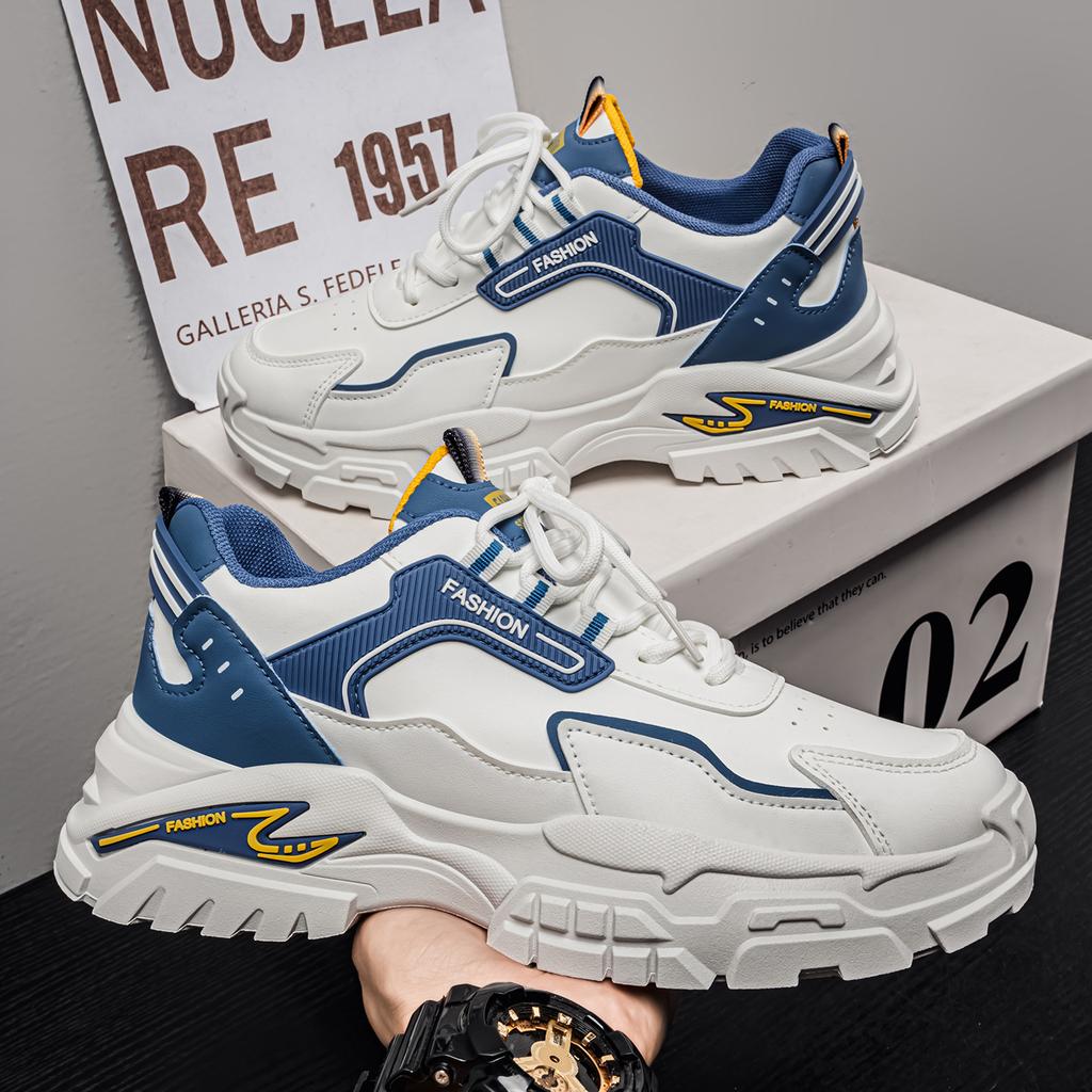 Men'S Breathable Sports Running Shoes  New Style Dad Casual Thick Bottom Heightening Mesh Surface Trendy Student Sneakers