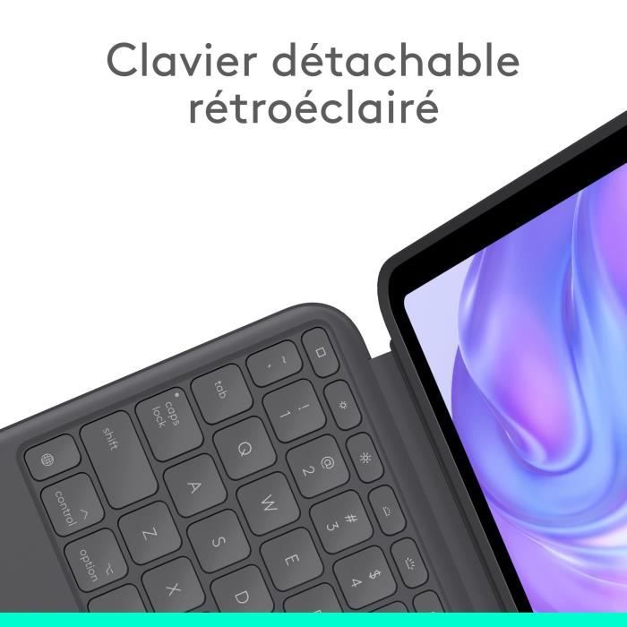 Etui clavier - Logitech - Combo Touch - AZERTY - Pour iPad Pro 11 pouces (M4 et M5)(2024 et 2025) - Graphite
