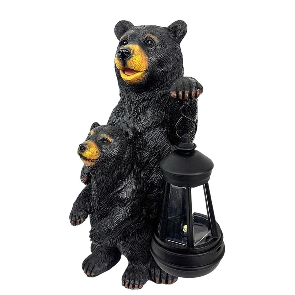 Solar Lights Solar Powered Bear Statue Decorative Lights Resin Figurine Statues Lamps for Garden Decor Lawn Yard Outside Home