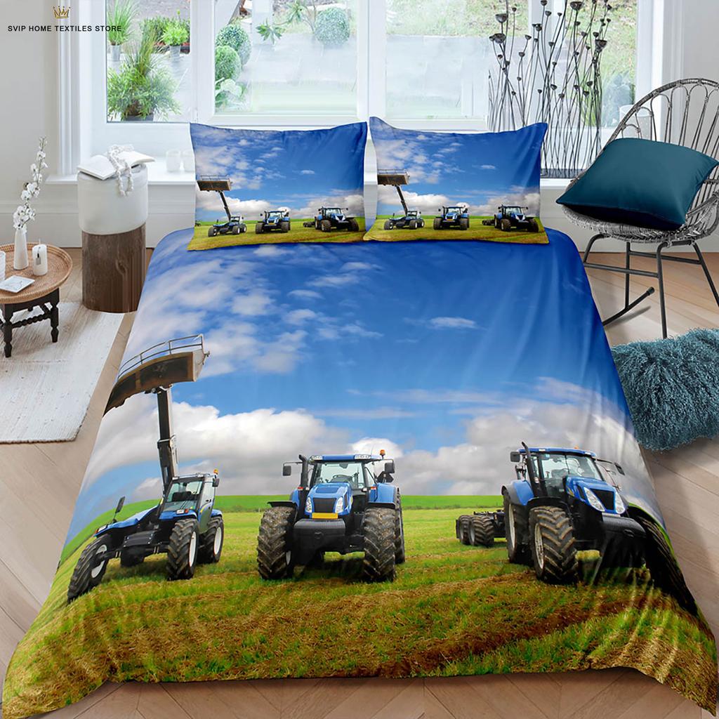 Farm Tractor 3d Printed Quilt Cover Machine Washable Duvet Cover Bedding Set Quilt Cover Pillowcase Can Be Customized