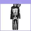 Halloween Double Head Skeleton Costume Cosplay For Kids Theater Performance