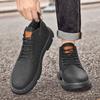 Men's Genuine Leather Casual Shoes Winter Velvet High Top Workwear Shoes Fashionable and High-quality Oxford Shoes for Men‘s