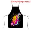1pc Colorful Splash-Ink Art Print Apron, Made of Durable Polyester Material, Suitable for Cooking, Barbecuing, Gardening, Painti