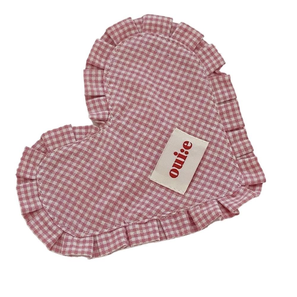 with Pleated Lace Bowl Mats INS Insulation Pad Mat Heart-shaped Plaid Meal Mat  Kitchen
