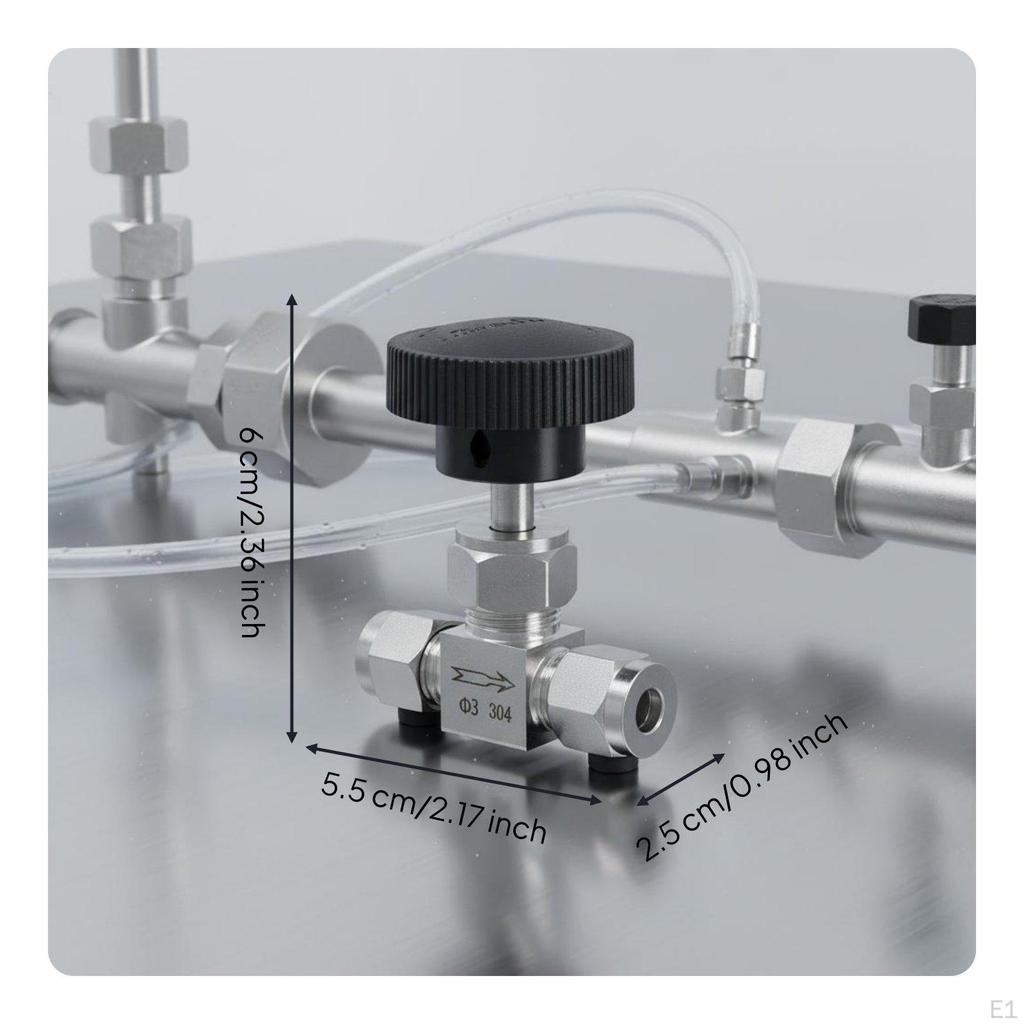 Stainless Steel Pin Valve Ferrule Fitting Leakproof Seal Industrial Hardware for Flow Controls