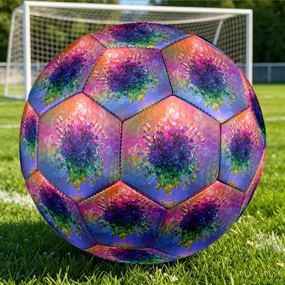 1pc Hexagon Dreams Themed Soccer Ball, Size 5, Lightweight PVC Material, Outdoor Training Soccer Ball Gift. q62259