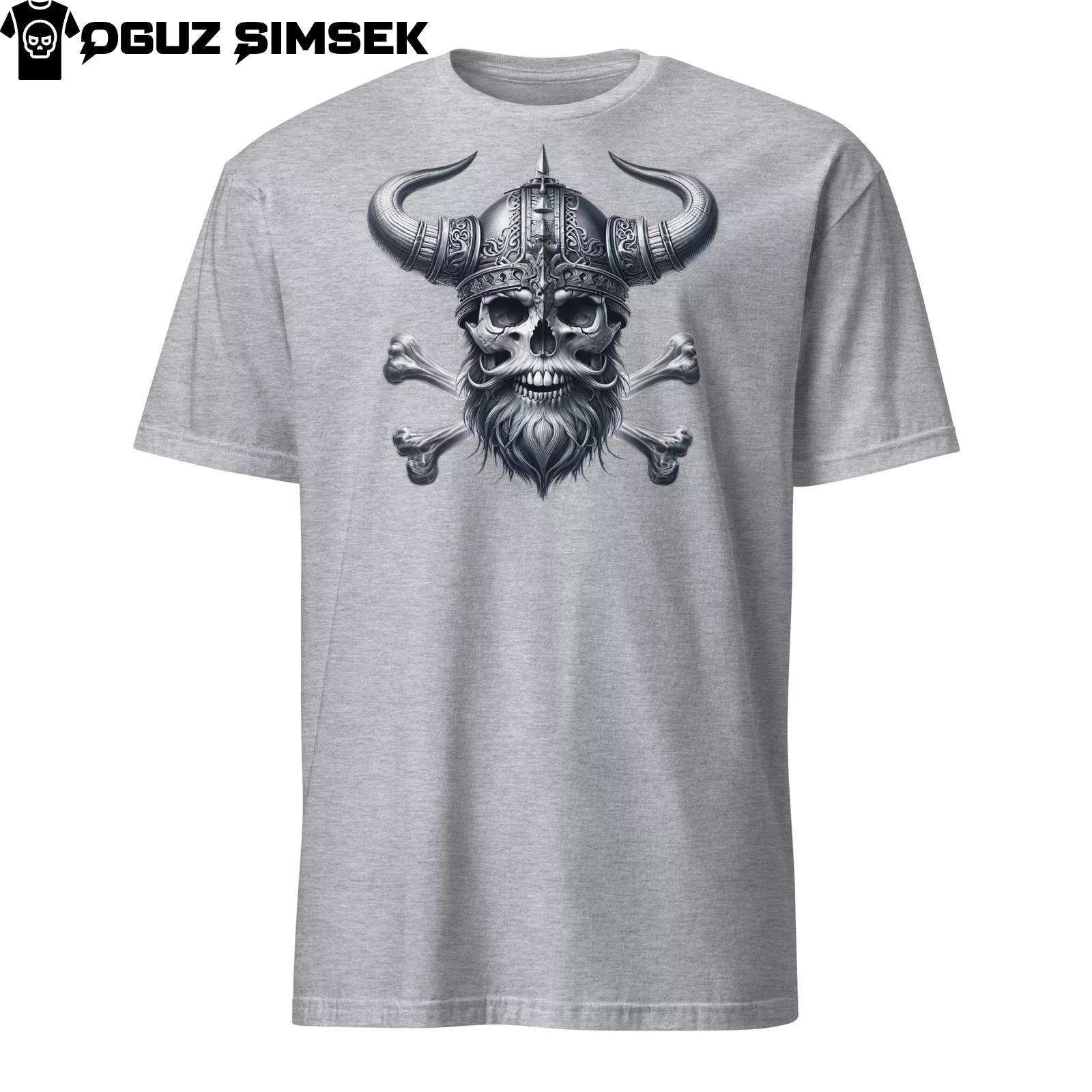 Unisex Viking Skull Crossbones T-Shirt Mens Womens Tees Top | Norse Warrior Tee | Short Sleeve S