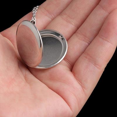 Roestvrijstalen Foto Medaillon Ketting 3 Kleuren Open Ronde Hanger Kettingen