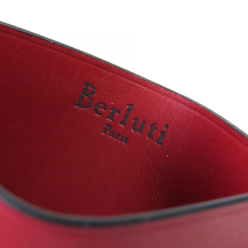 Great Berluti Pass case Bamboo Calligraphy Leather Card Case leather mens Used