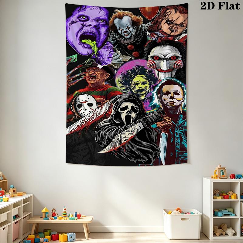 Horror Movie Characters Tapestry Tapestry Wallmounted Fashion Print Homestay Soft Decoration Tapestry Wall Decoration Work Of Art