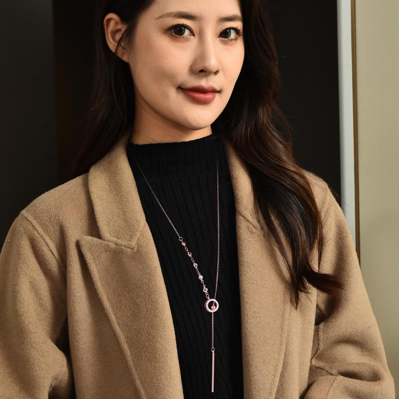 Women’s Versatile Long Sweater Necklace - High-End Korean Fashion for Autumn/Winter