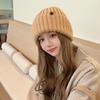 Autumn and Winter Warm and Ear Protecting Cold Hat Large Head Circumference  Face Showing Small Knitted Hat  Simple and Versatile Pullover Woolen Hat