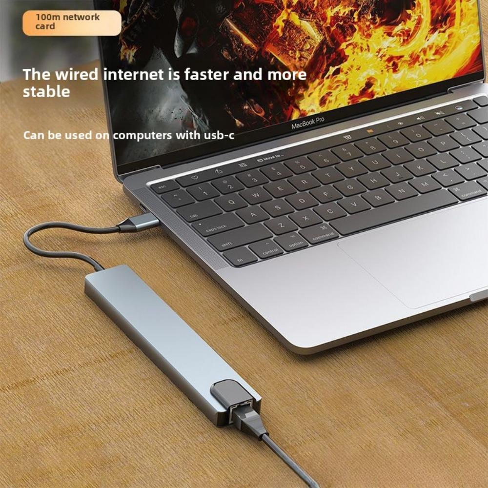 8 In 1 Type C Docking Station for Laptop USB C Hub with HDMI USB Ports Multi Function Adapter for Phone PC MacBook