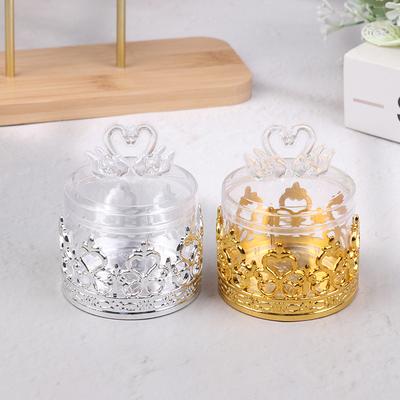 12Pcs Plastic Candy Box Golden Silver Crown Swan Transparent Packaging Candy Box Birthday Wedding Candy Box Party Supply
