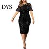 Abito Paillettes Rete Formale Estivo Donna Rete Hip Wrap per Matrimonio
