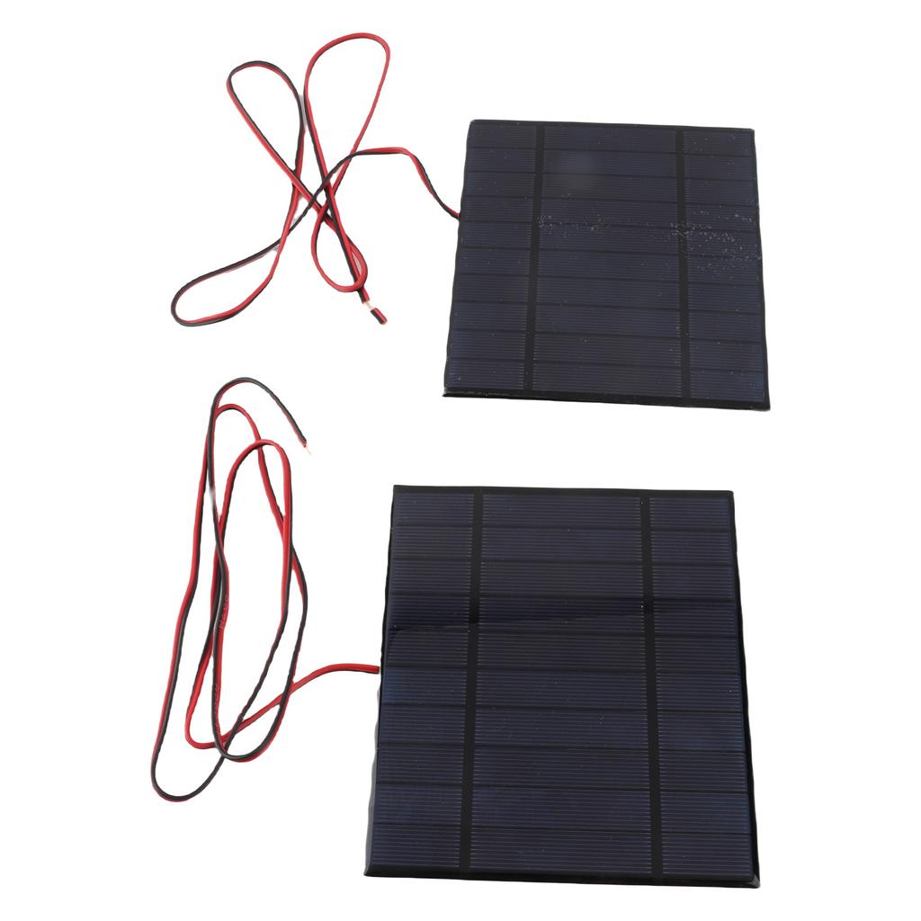 2pcs DC5V 500mA Solar Panel Cell Power Module Polycrystalline Silicon Solar Panel with 100cm Cable
