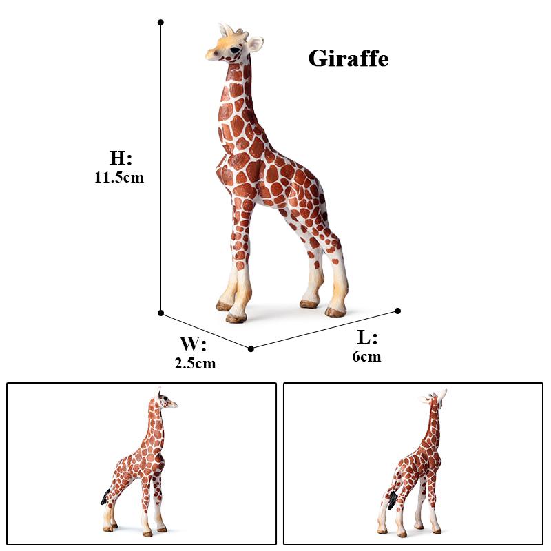Oenux Zoo Afrika Wildtier Giraffe Simulationsmodell Actionfiguren PVC Pädagogisch Niedliches Spielzeug für Kinder