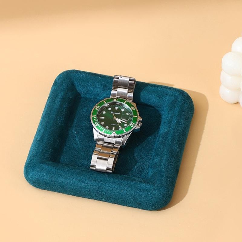 Velvety Jewelry Display Tray Exquisite Jewellery Holder Portable Rings Earrings Necklace Organizer Tray Storage Holder