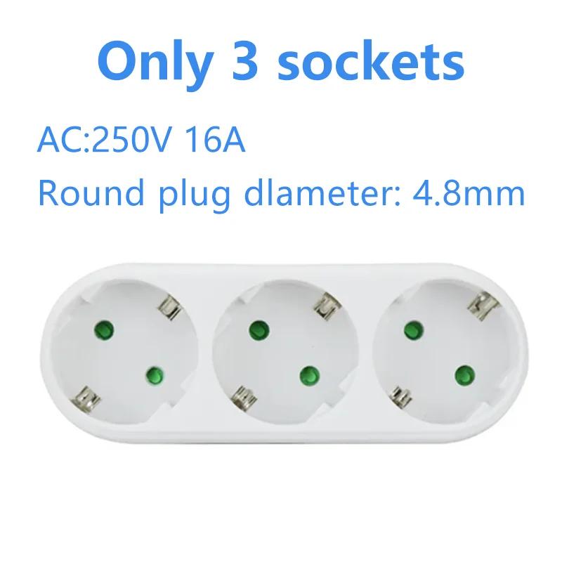 Европейская вилка-переходник Электрическая розетка 250 В Вилка питания 1 к 3 1 к 2 розеткам Универсальный переходник для розетки 10 А 16 А Адаптер питания Портативный для домашнего использования Type-1 белый