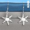 925 Sterling Silver Snowflake Pendant Piercing Earrings Fashionable Wedding Jewelry