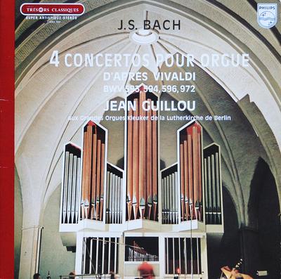 LP Record JEAN GUILLOU  Bach 4 Concertos Pour Orgue DApr 6504025 PHILIPS 1979 France Classical Used