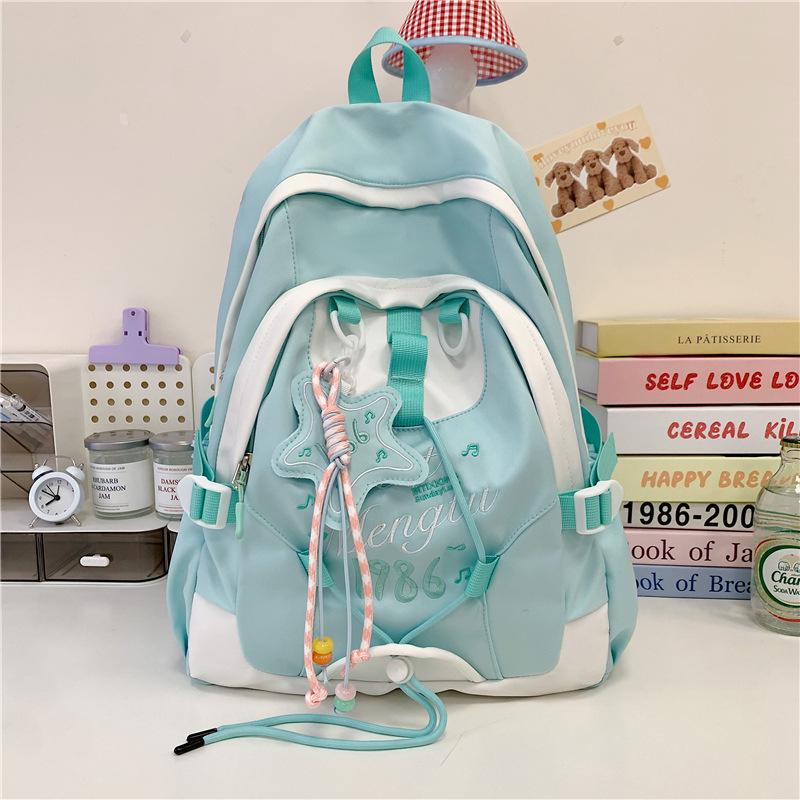 High Value College Style Fresh and Sweet Backpack, Junior High School Students Contrasting Colors, Lightweight and Large-capacity Backpack