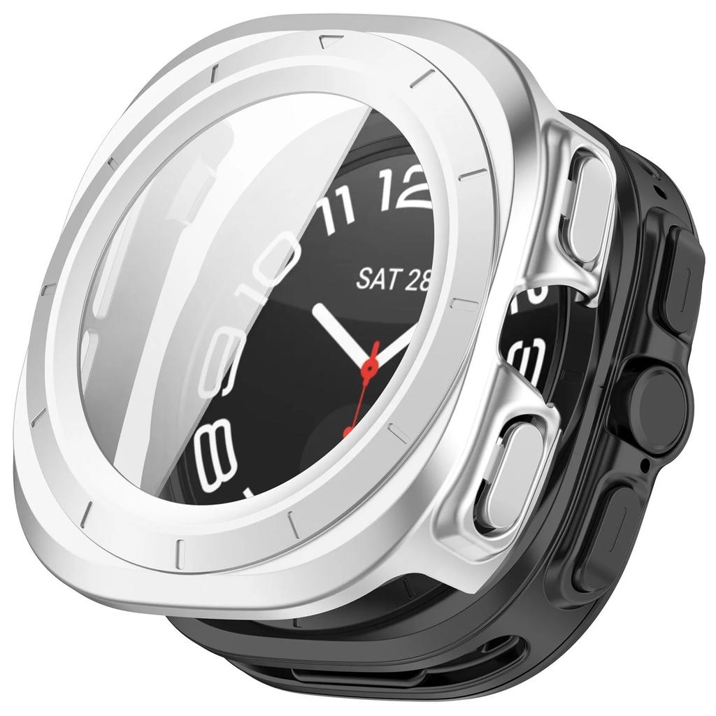 Tempered Glass+PC Case for Samsung Galaxy Watch 8 Ultra 47mm All-Around Protective Bumper Shell for Watch Ultra 47mm Cover