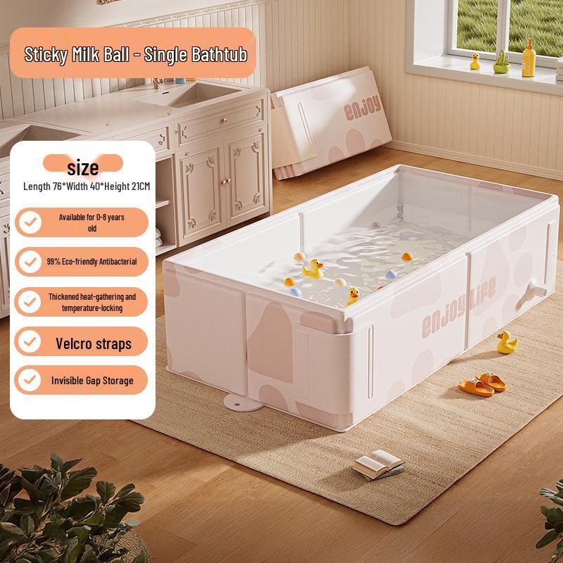 Environmentally Friendly Portable Baby Bath Tub: Indoor, Foldable, Insulated & Spacious for Sitting or Lying Down.
