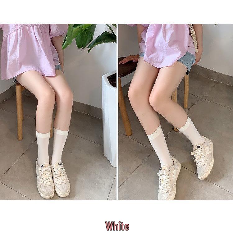 Women's Velvet Thigh High Stockings - Black Over Knee & Mid High Socks