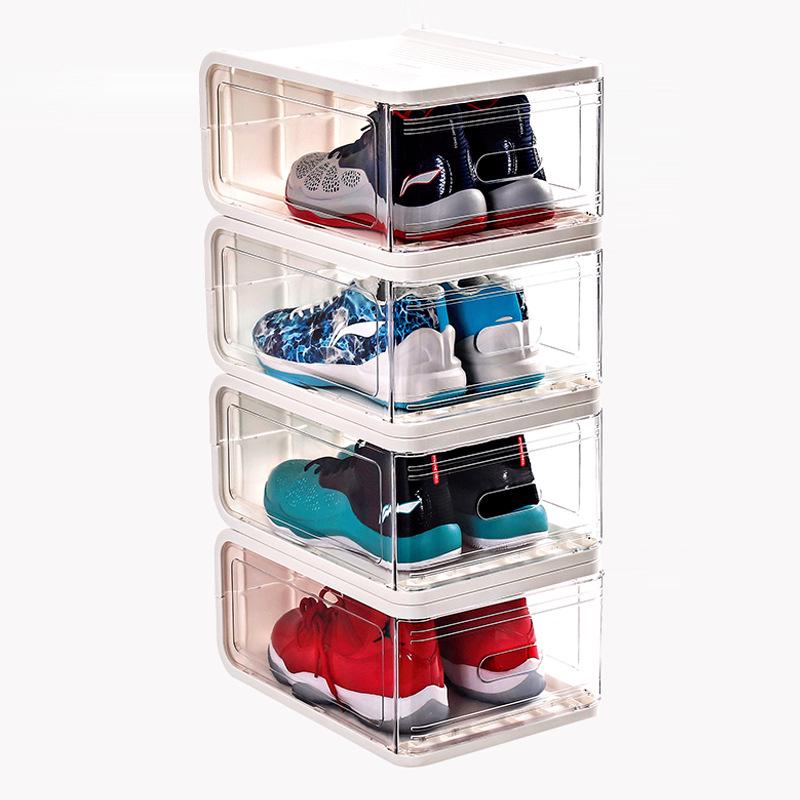 

Multi-Functional Transparent Shoe Box: Dustproof Storage for High-Top Basketball Shoes. Standard up to Size 42
