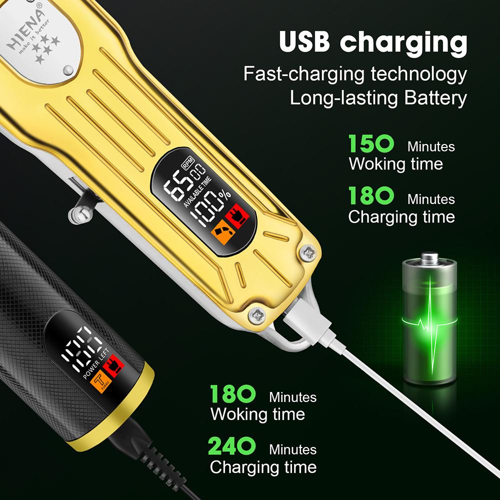 Hair Cutter Hair Clipper Set for Men Professional Salon-Grade Electric Clippers Digital Display USB Rechargeable New Year Gift