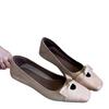 Sheepskin version~ retro apricot versatile flat-bottomed square-headed single shoes, women's one-pedal light-mouth bow ballet shoes