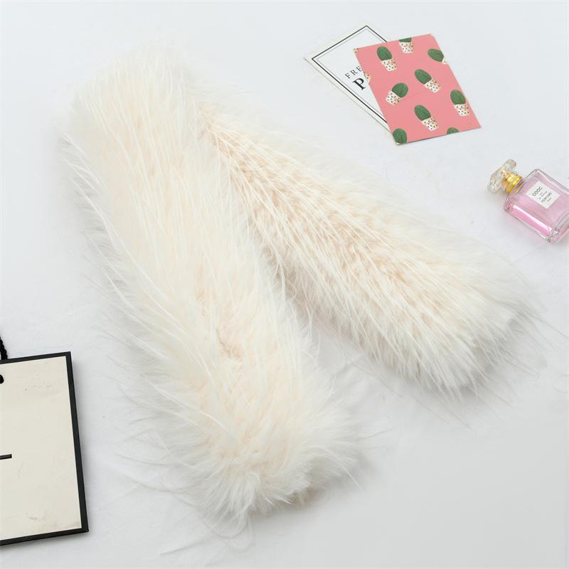 Fashionable versatile fur scarf, unisex neck warmer, double-layer thickened, warm and elegant faux fur scarf, fisherman hat
