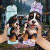 1PC Bernese Mountain Dog Pet Print 750ml Color Plastic Sports Water Bottle Leakproof Flip Straw Lid Suitable for Sports Office Home Use