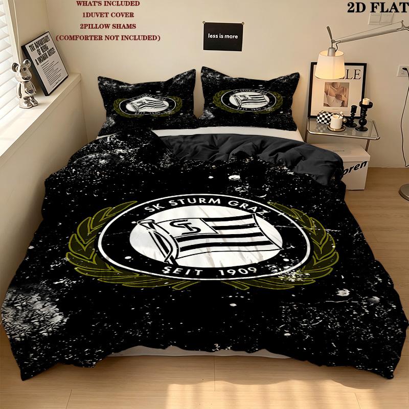 Sk Sturm Graz Pattern Bedding Quilt Set Quilt Cover Pillowcase Home Birthday Gift(1 * duvet cover + 2 * pillowcase, without core)