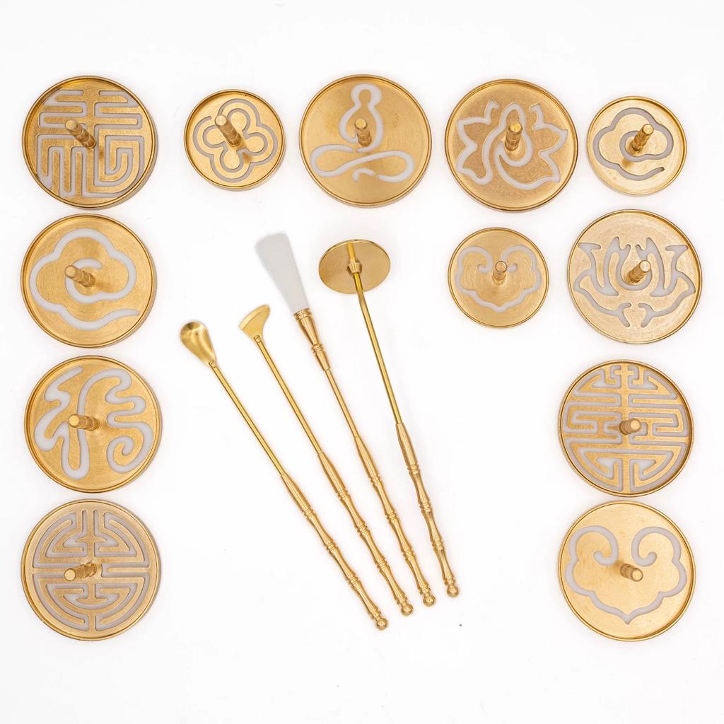 Incense Stick Kit - DIY Materials for Beginners - Making Incense Sticks - Copper Incense Tongs - Incense Spoon - Hairbrush for Sweeping Ash Pressing