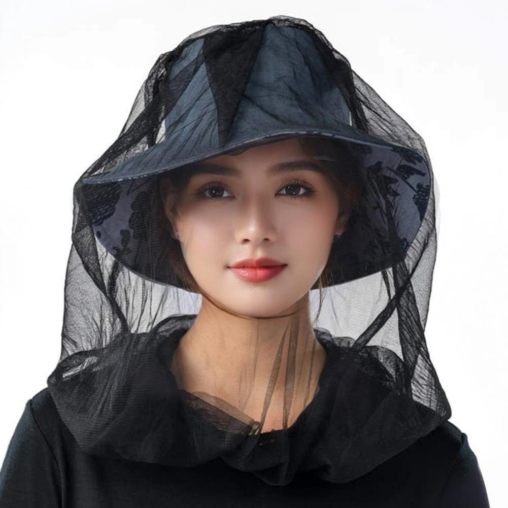 Mosquito Head Net Fine Mesh Face Netting with Drawstring for Hat Breathable Men Women Protection from Midges Insects Gnats