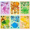 6 Packs Jellyfish Ocean Face Changer Sticker Diy Children'S Reward Cartoon Underwater Creature Puzzle Face Changer