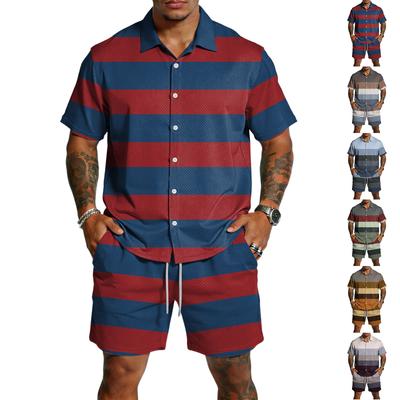 Men's Casual Lightweight Breathable Short-Sleeve Shirt And Shorts Set