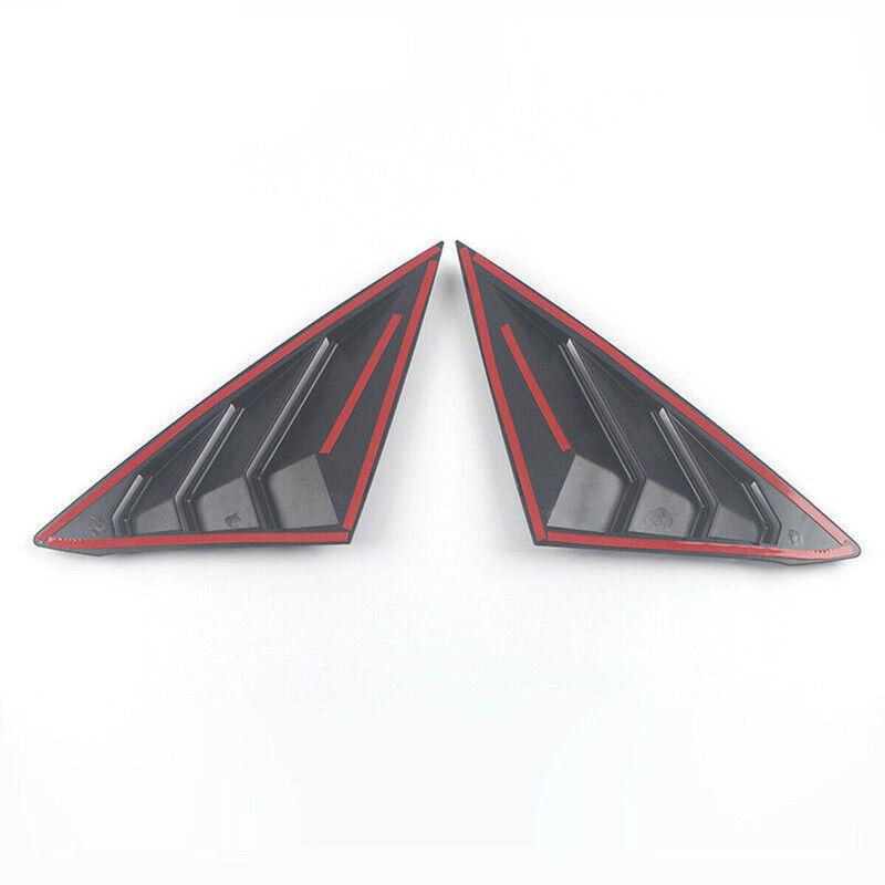For Honda Civic 11th Gen Sedan  Car Rear Louver Window Side Shutter Cover Trim Sticker Vent Scoop ABS Carbon Fiber Black