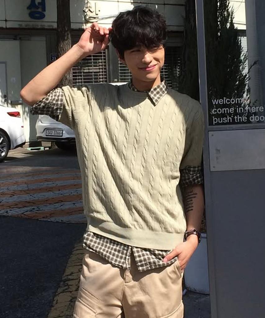MINDBRIDGE [Set][On][Select Collar Or Round Neck] Linen-Like Cable Oversized Short Sleeve Knit - 6 Colors (Type A)