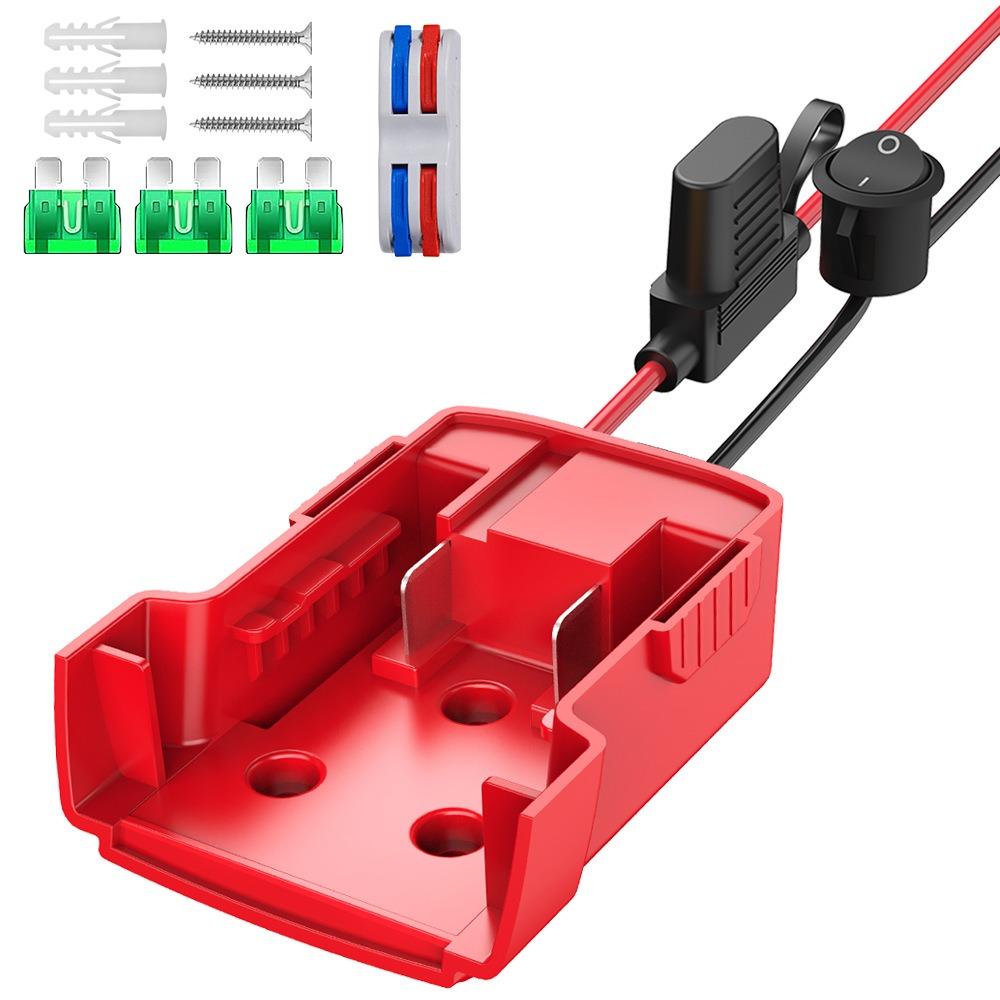 

ABS Lithium Battery Adapter 5V-150V Battery Converter for Milwaukee M18 Battery with Wire Fuse Switch