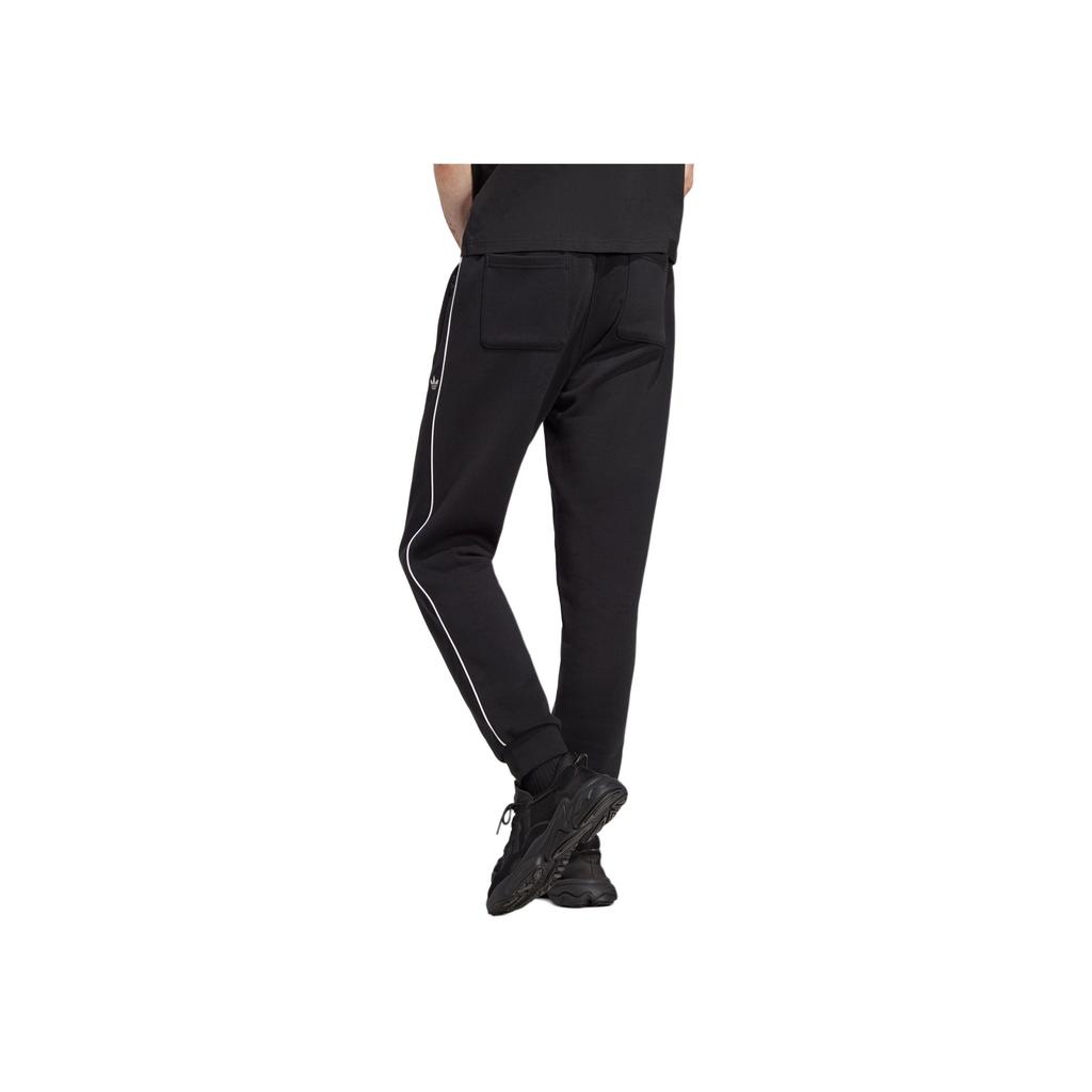 Adidas Originals Seasonal Archive C Pants Solid Logo Print Elastic Waist Cuffed Knit Sports Pants Men Bottoms Black HR5337